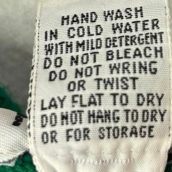 KORET Vintage Green Knit Sweater Vest w/Blue Embroidered Flowers Womens Size M - Picture 10 of 11